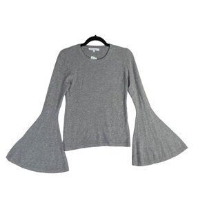 Olivaceous Women's Knit Crewneck Flare Long Sleeve Heather Grey Size M